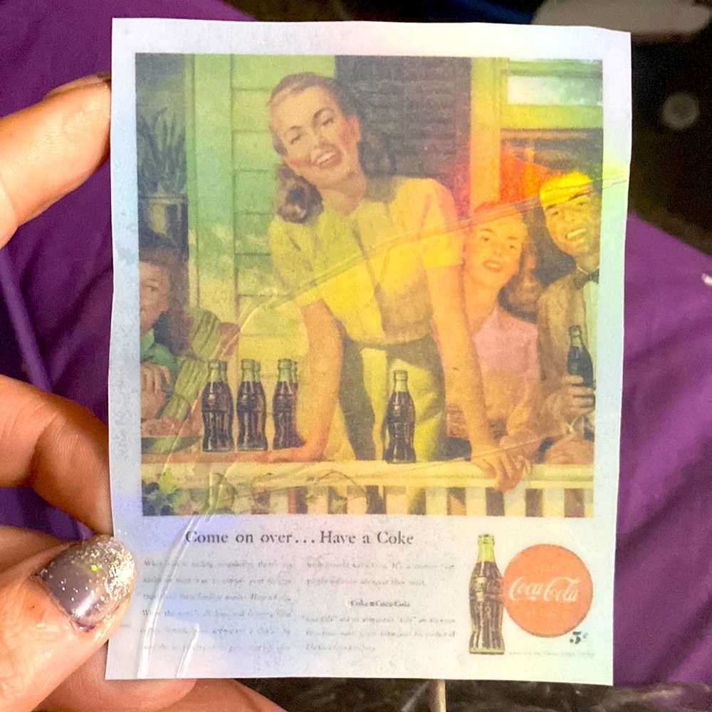 5x7 inch "come on over, have a coke" sticker